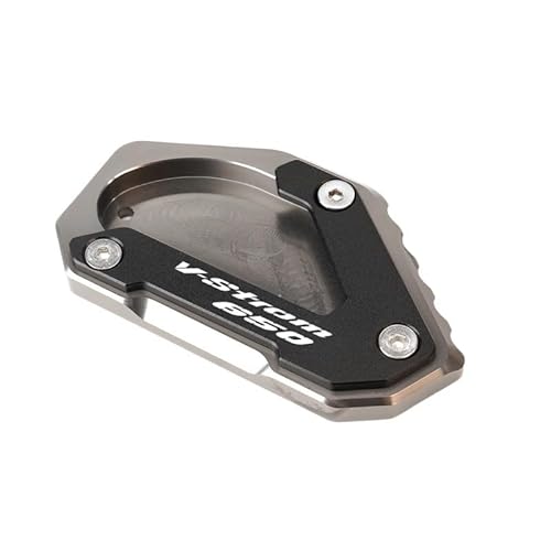 MHTGD Fuß-Verbreiterung Ständer Platte Für SU&ZUKI Für V-Strom 650 VS&trom 650/XT DL650 2004-2022 Motorrad CNC Kickstand Fuß Seitenständer Verlängerung Pad Stützplatte Fußplattenpolster von MHTGD