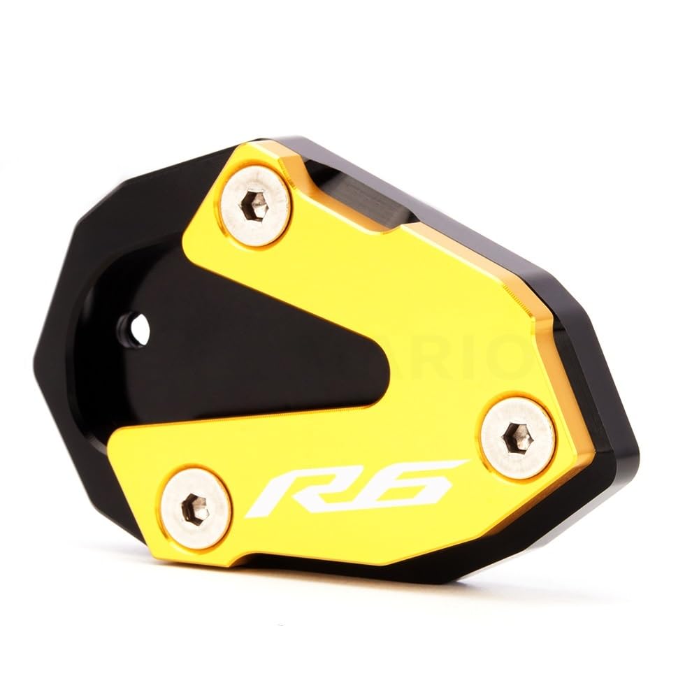 MHTGD Fuß-Verbreiterung Ständer Platte Motorrad Ständer Fuß Seite Stehen Verlängerung Pad Unterstützung Platte Für YA&MAHA YZFR6 YZF R6 2013 2014-2018 2019 2020 2021 Fußplattenpolster von MHTGD