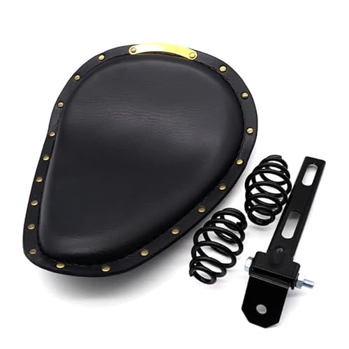 Motorrad Leder Sitz Für benutzerdefinierte Motorradsattel Für Sitzkissen 3-Zoll-Feder-Solohalterung Für Sitz Für Ha&rley Für Chopper Für Bobber von MHTGD