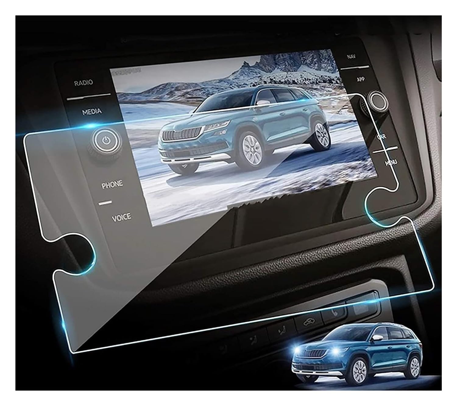 Navi Schutzfolie Displayschutzfolie Aus Gehärtetem Glas Für Für Tiguan 2018–2023, GPS-Navigation Auto Navigation Schutzfolie von MHTGD