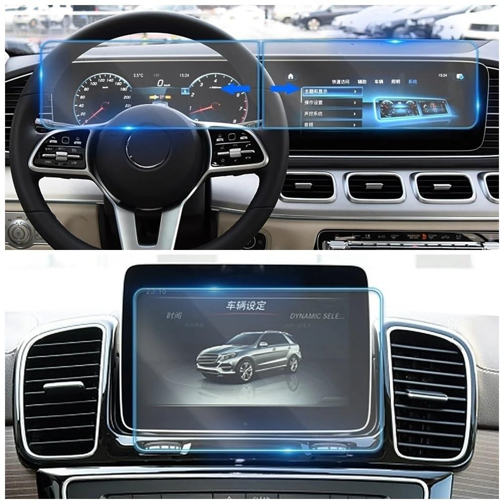 Navi Schutzfolie Für Benz Für GLE Klasse Für W166 Für W167 2015-2021 Auto GPS Navigation Bildschirm Gehärtetem Glas Schutz Film Auto Navigation Schutzfolie von MHTGD