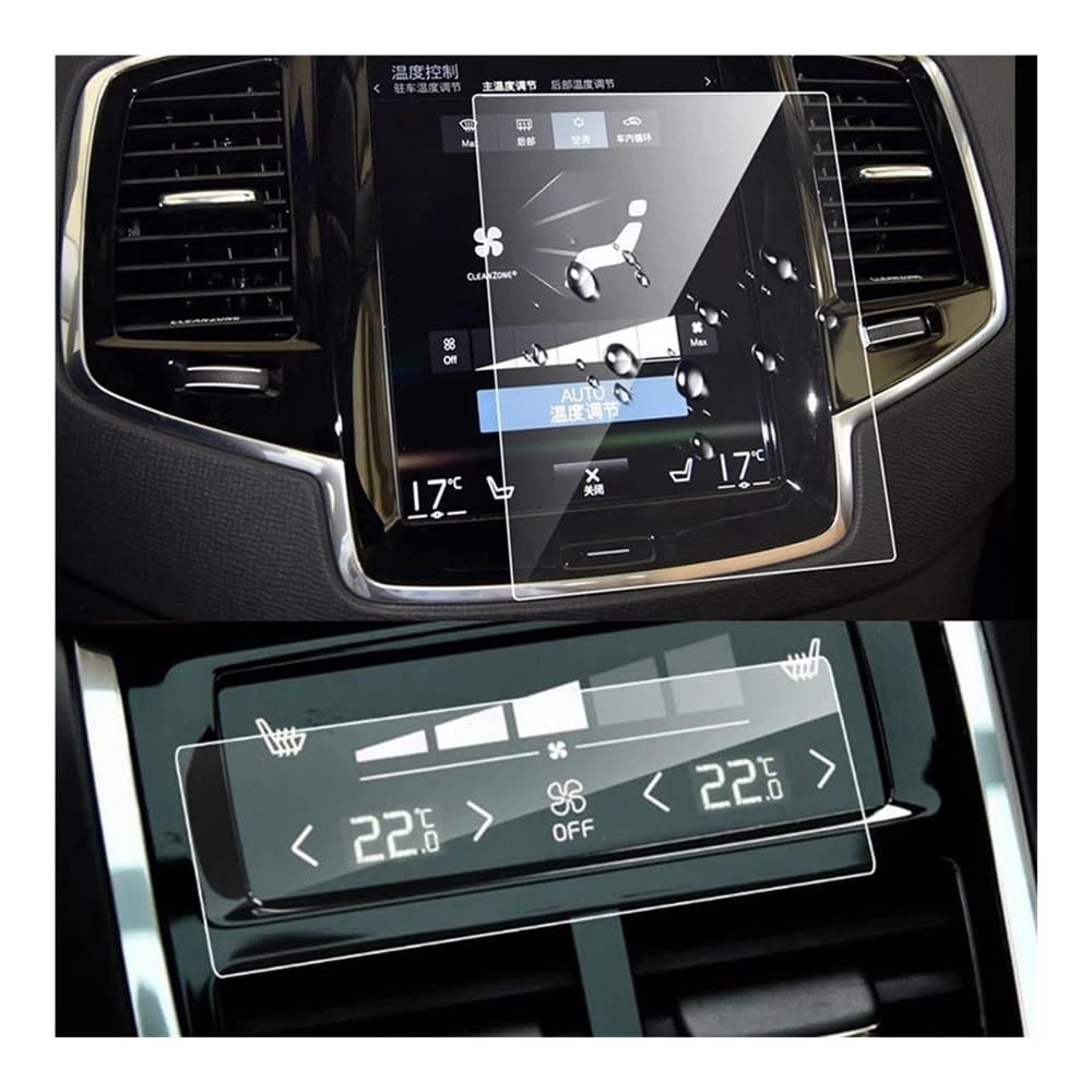 Navi Schutzfolie Für Volvo Für XC40 Für XC60 Für XC90 Für V90 Für V60 2016-2021 Auto GPS Navigation Bildschirm Film + Hinten Klima A/C Bildschirm Film Auto Navigation Schutzfolie von MHTGD