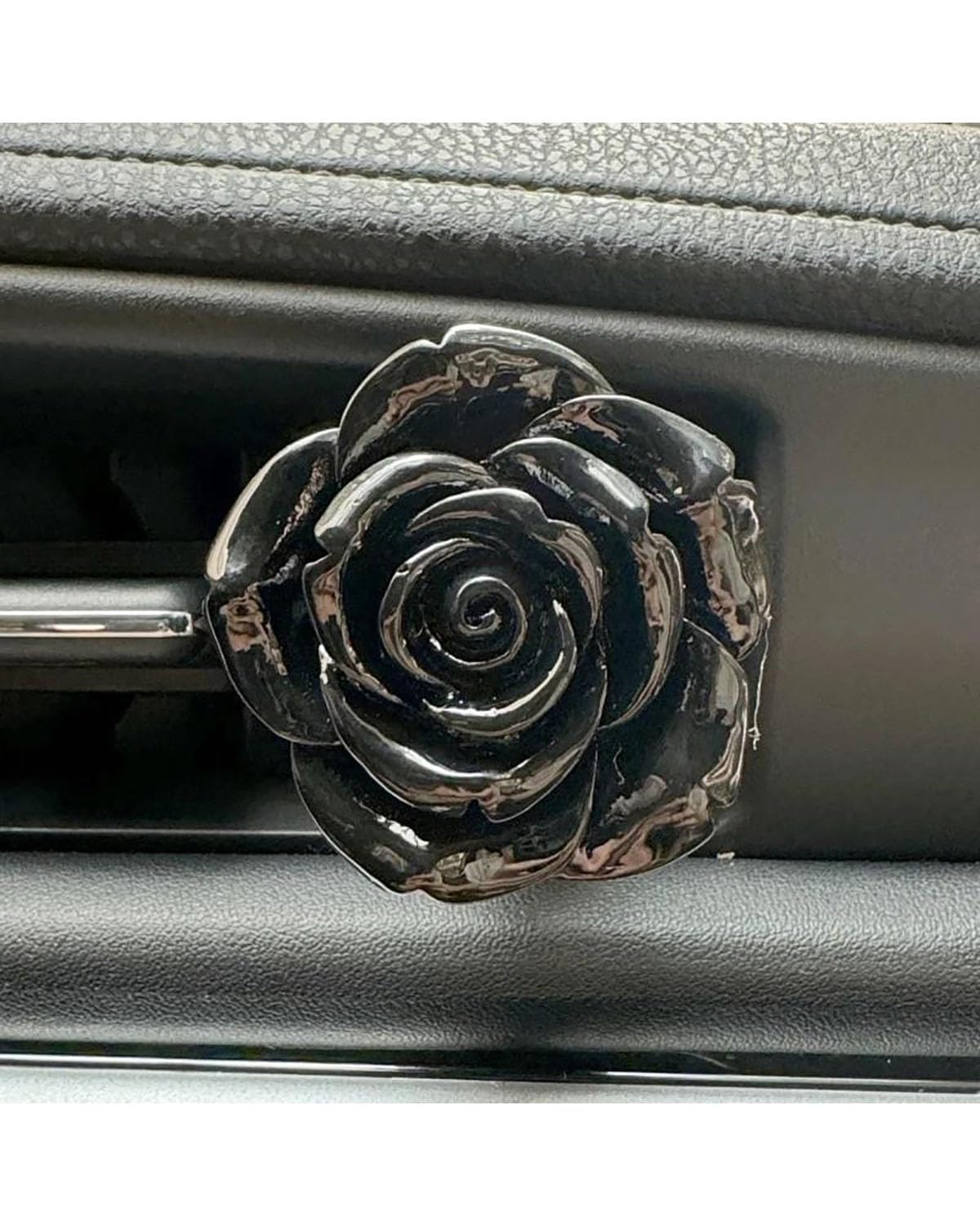 Autoduft 1pc Rose Blume Auto Klimaanlage Air Vent Aromatherapie Diffusor Clip Auto Air Outlet Dekoration Clip Auto Innen Zubehör Lufterfrischer(Black) von MHYESA