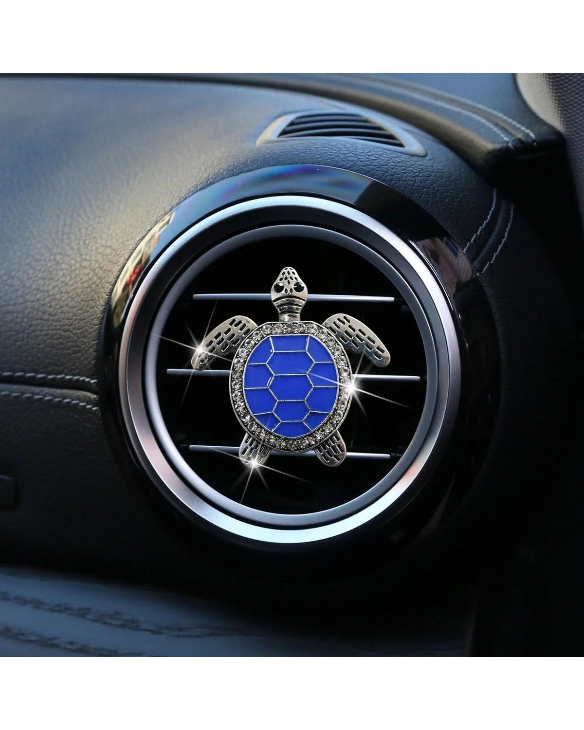 Autoduft Auto Air Vent Clip Lufterfrischer Metall Diamant Schildkröte Aroma Diffusor Auto Air Vent Clip Ornament Auto Innen Dekoration Zubehör Lufterfrischer(Blue) von MHYESA