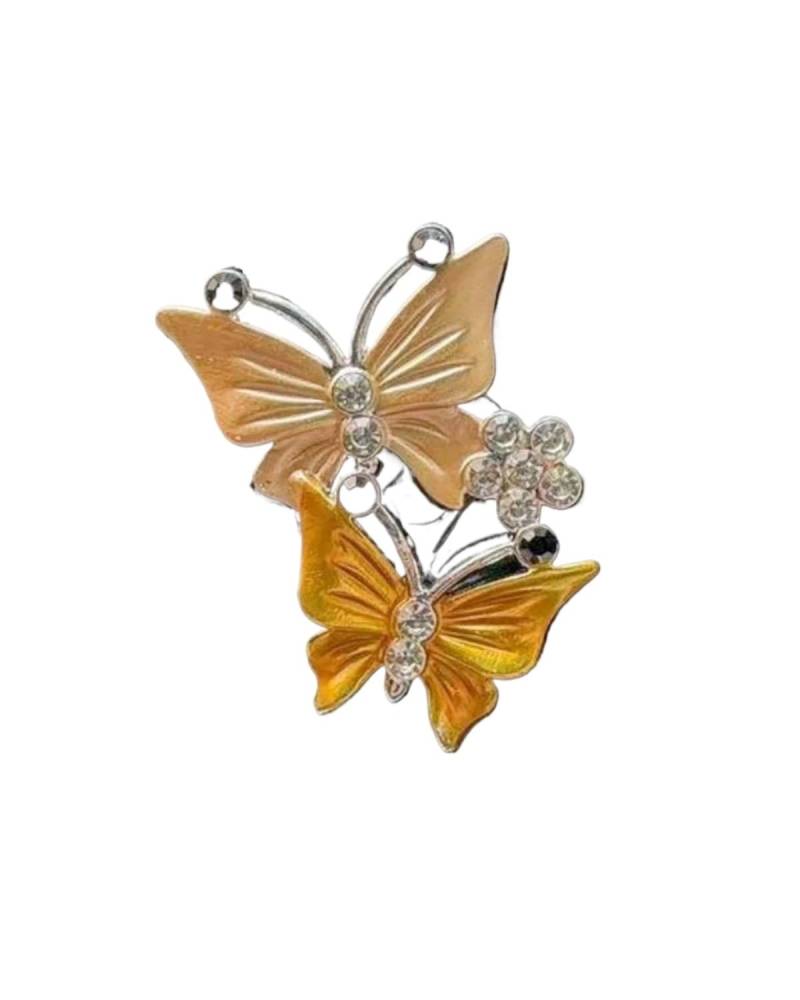 Autoduft Auto Luftauslass Lufterfrischer Clip Exquisite Diamant Schmetterling Luftauslass Parfüm Clips Schmuck Göttin Innen Auto Zubehör Lufterfrischer(Yellow) von MHYESA