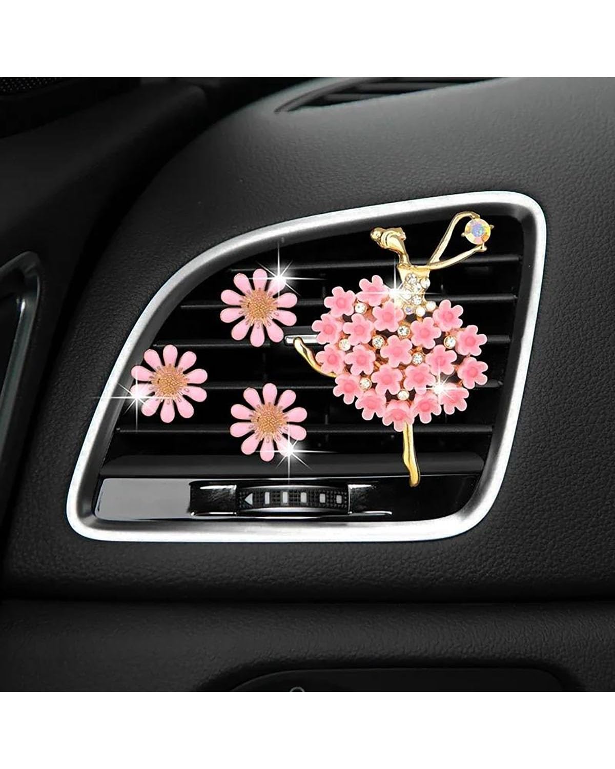 Autoduft Auto Lufterfrischer Ballett Mädchen Auto Klimaanlage Vent Daisy Parfüm Clip Auto Parfum Diffusor Auto Dekor Innen Zubehör Lufterfrischer(Pink) von MHYESA