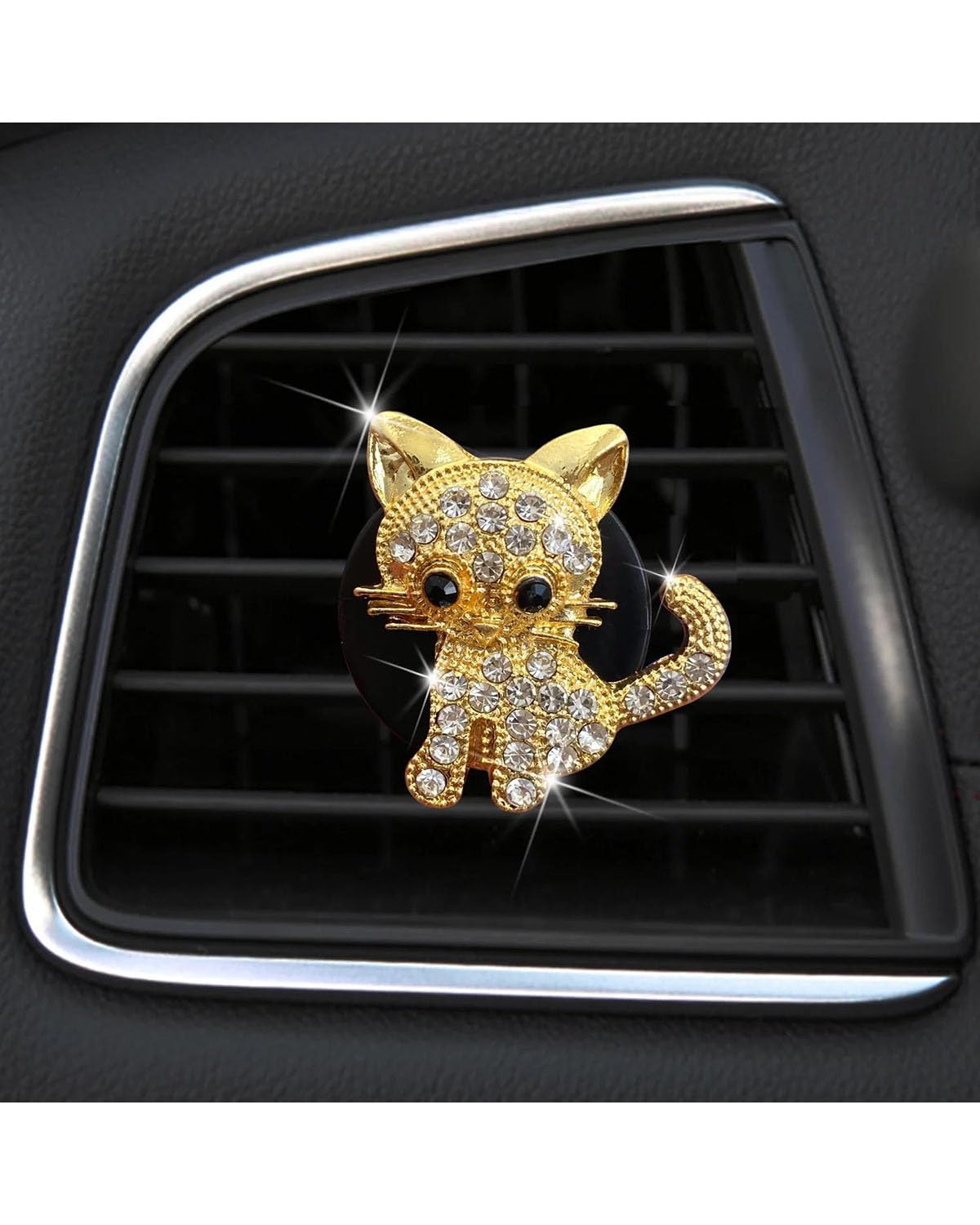 Autoduft Auto Lufterfrischer Vent Parfüm Clip Nette Katze Edelstein Auto Klimaanlage Outlet Vent Clips Cartoon Auto Innen Zubehör Lufterfrischer(Yellow) von MHYESA