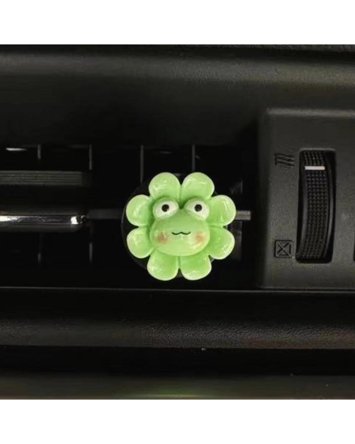 Autoduft Auto Zubehör Blume Auto Outlet Vent Clip Niedlichen Cartoon Knimal Klimaanlage Clip Auto Innen Dekoration Aromatherapie Lufterfrischer(Green) von MHYESA