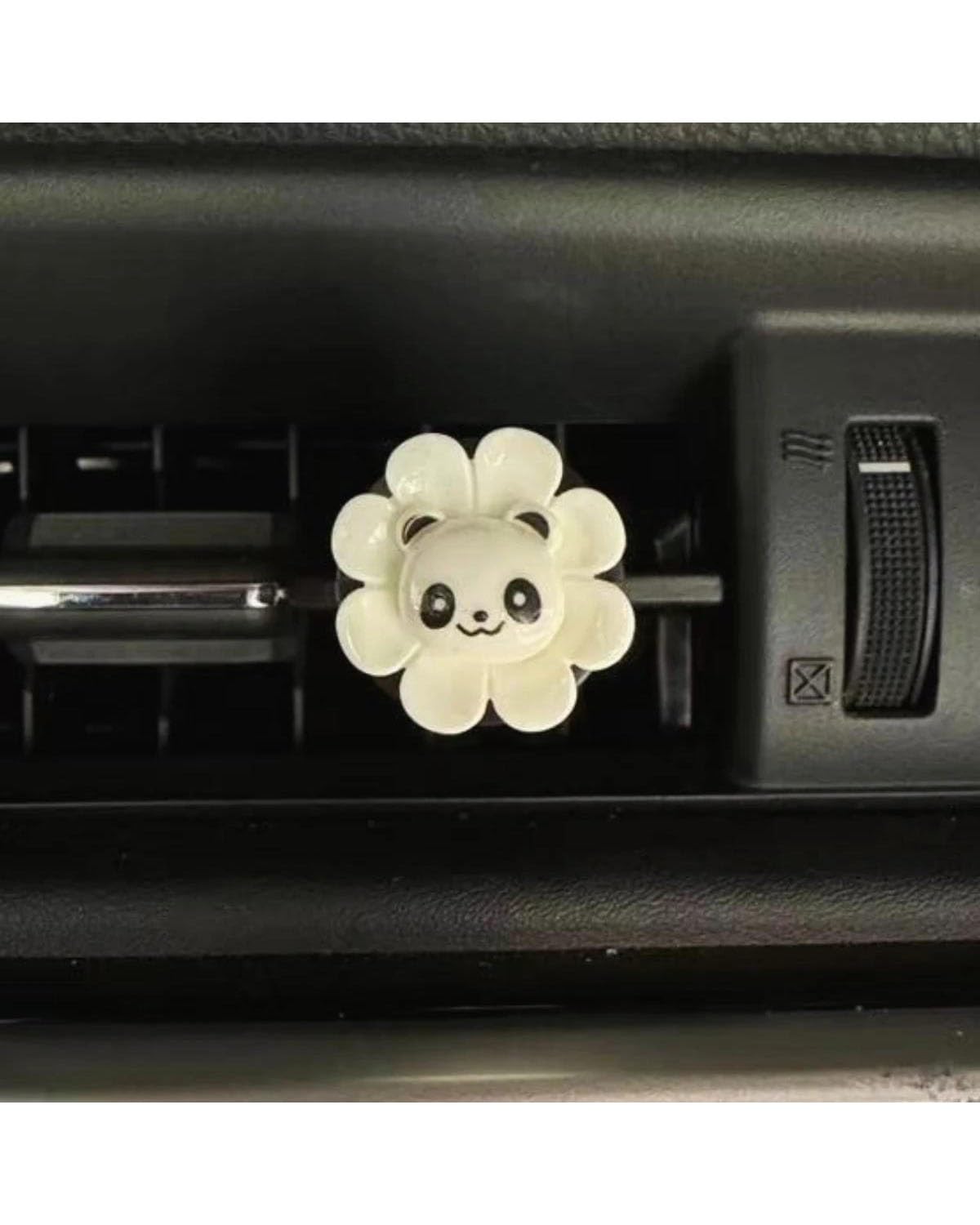 Autoduft Auto Zubehör Blume Auto Outlet Vent Clip Niedlichen Cartoon Knimal Klimaanlage Clip Auto Innen Dekoration Aromatherapie Lufterfrischer(White) von MHYESA