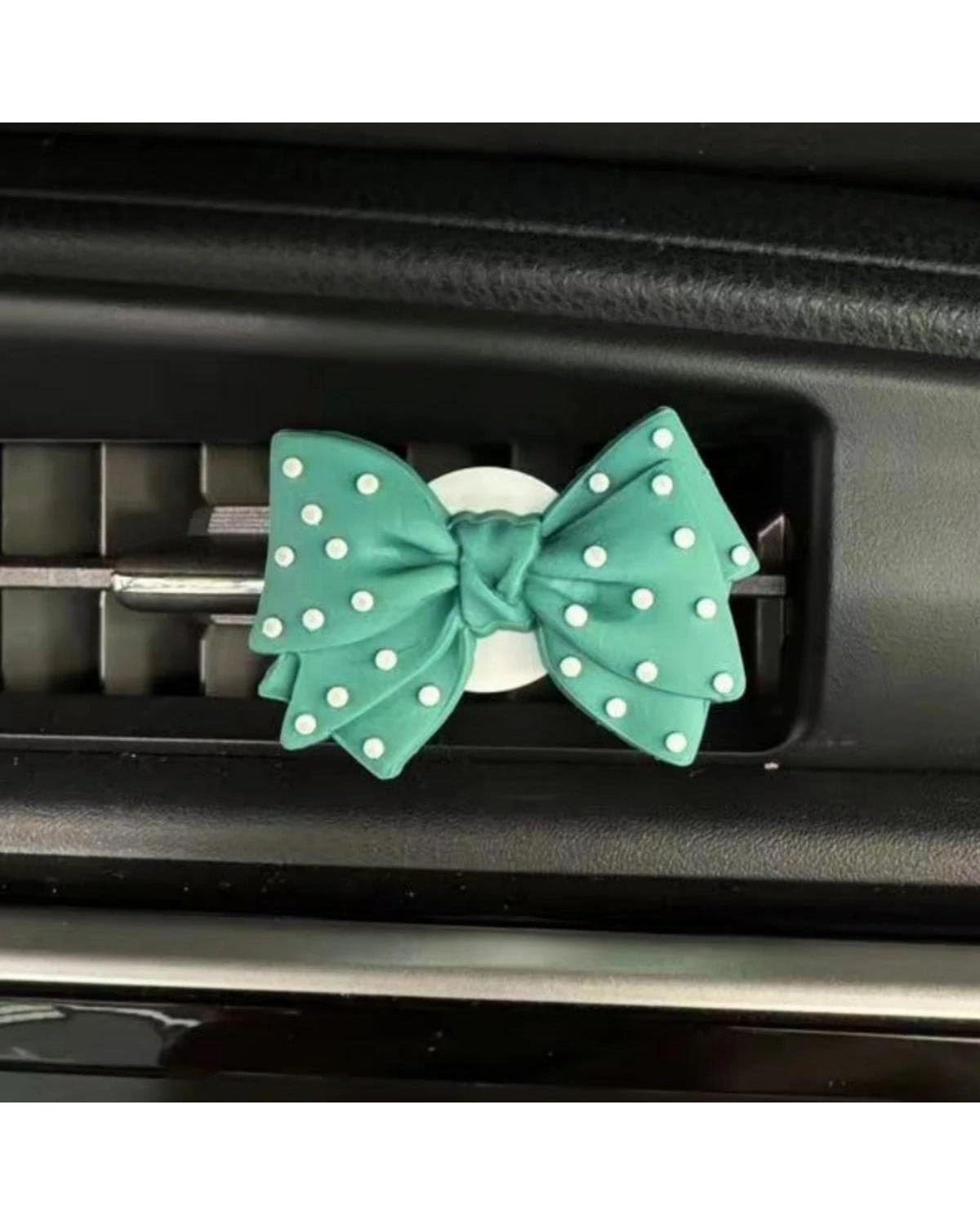 Autoduft Bowknot Auto Outlet Vent Clip Auto Innen Zubehör Nette Schleife Klimaanlage Clip Aromatherapie Kleine Parfüm Clips Frauen Lufterfrischer(Green) von MHYESA