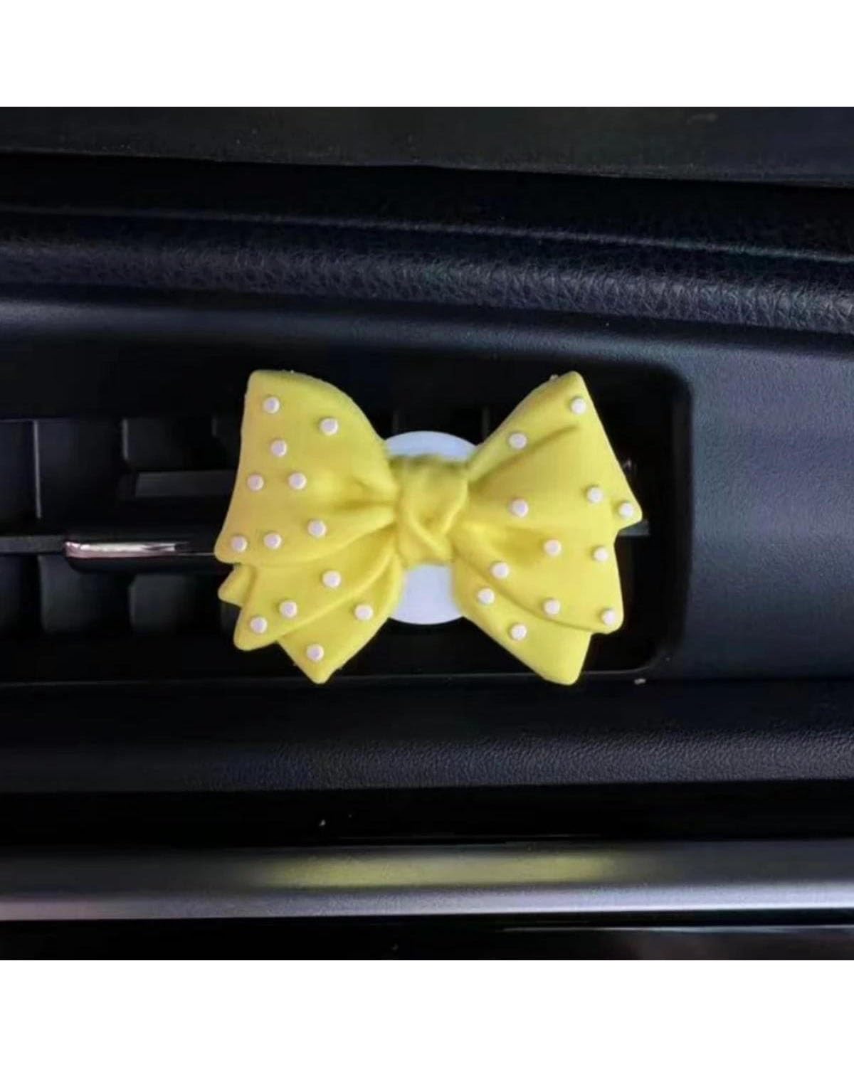 Autoduft Bowknot Auto Outlet Vent Clip Auto Innen Zubehör Nette Schleife Klimaanlage Clip Aromatherapie Kleine Parfüm Clips Frauen Lufterfrischer(Yellow) von MHYESA