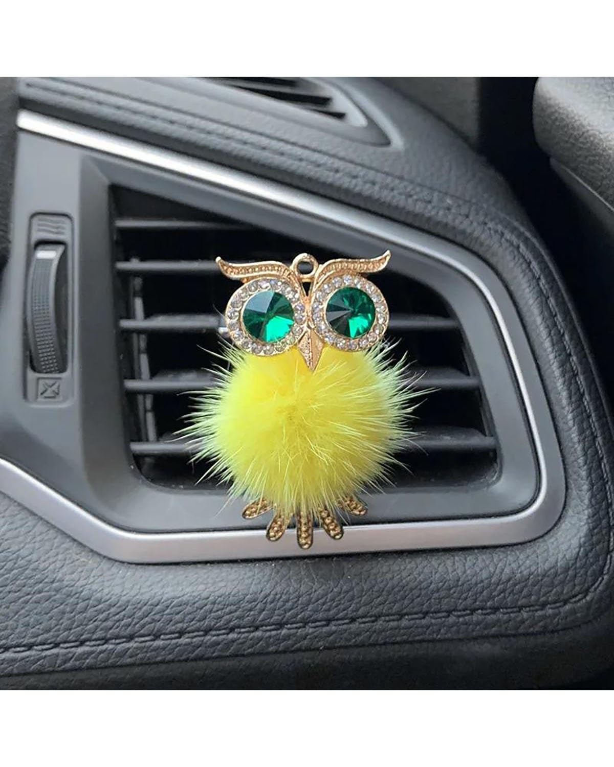 Autoduft Diamant Eule Auto Lufterfrischer Auto Outlet Parfüm Clip Duft Aroma Auto Diffusor Bling Auto Zubehör Inneneinrichtung Geschenke Lufterfrischer(Yellow) von MHYESA