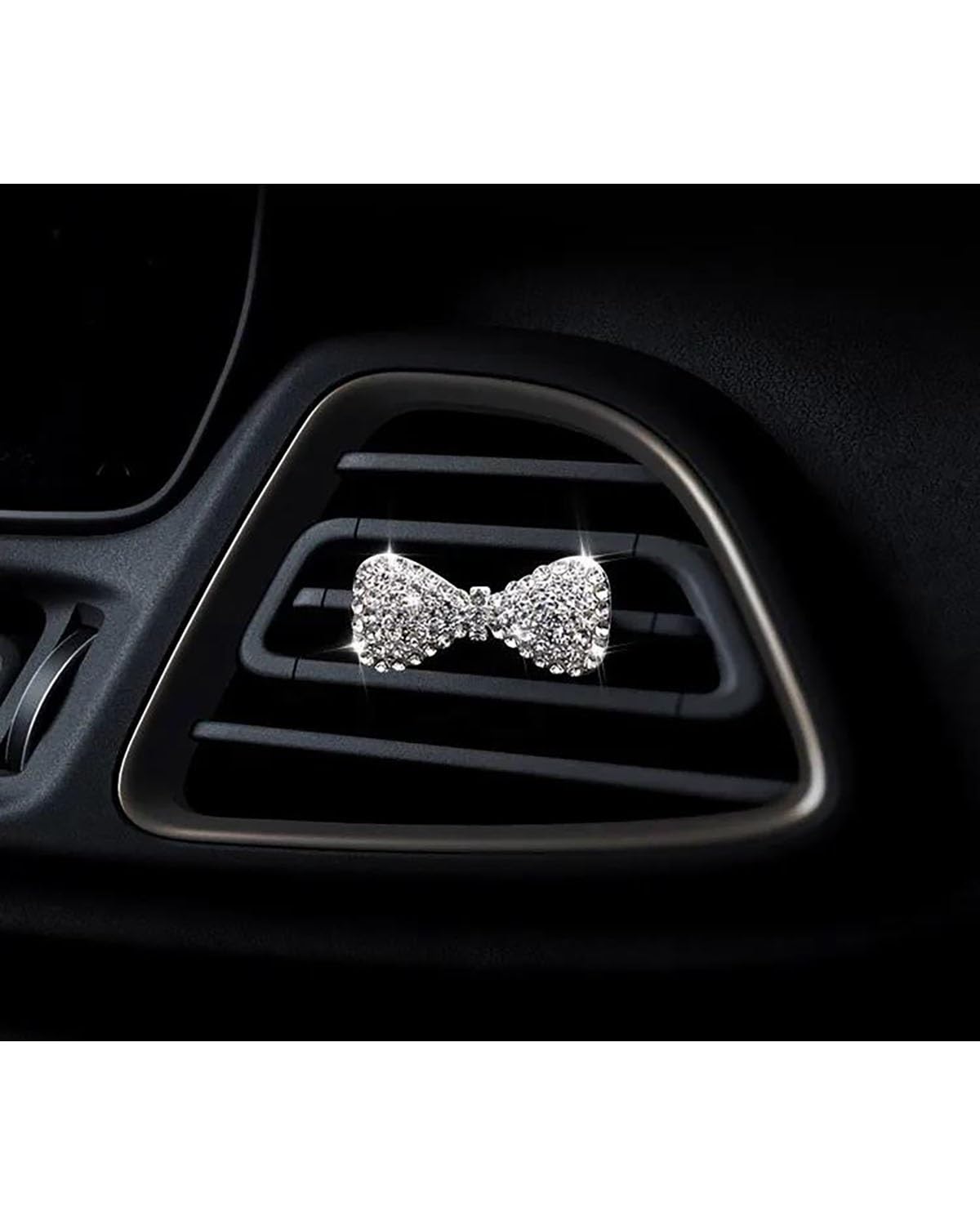 Autoduft Farbbohrer-Bowknot-Stil-Auto-Lufterfrischer-Parfümflaschen-Diffusor Im Auto-Klimaanlagen-Auslass-Luft-Parfüm-Clip Lufterfrischer(Silver) von MHYESA