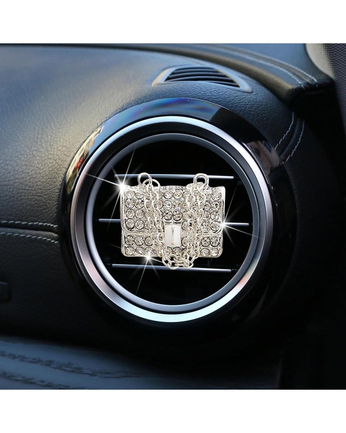 Autoduft Glänzende Diamant-Schuhe Mit Hohen Absätzen Und Tasche Auto-Entlüftungs-Aroma-Diffusor-Clip Auto-Luftauslass Dekorativer Clip Auto-Innendekoration Lufterfrischer(Style 1) von MHYESA