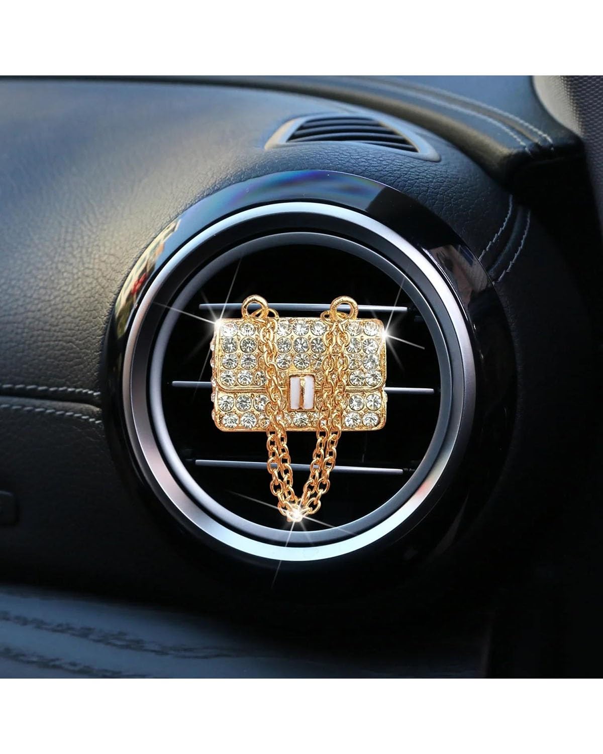 Autoduft Glänzende Diamant-Schuhe Mit Hohen Absätzen Und Tasche Auto-Entlüftungs-Aroma-Diffusor-Clip Auto-Luftauslass Dekorativer Clip Auto-Innendekoration Lufterfrischer(Style 2) von MHYESA