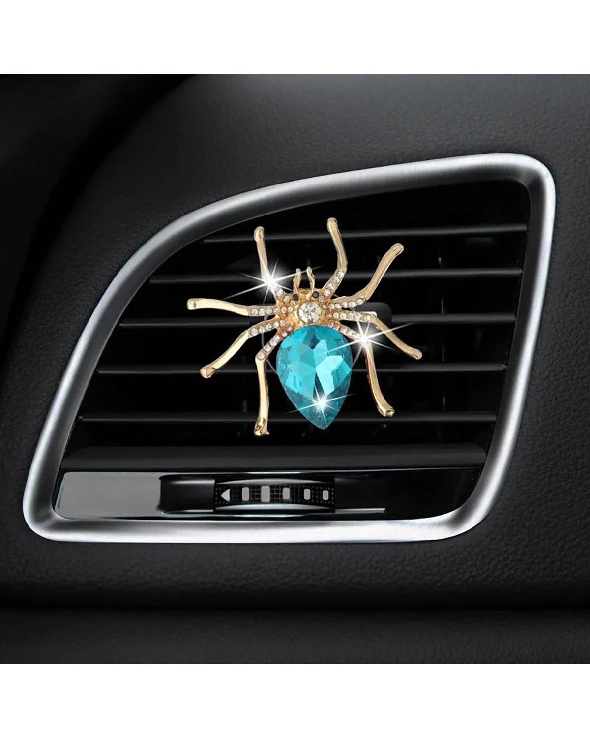 Autoduft Kristall Auto Lufterfrischer Spinne Air Vent Clips Nette Auto Diffusor Vent Clip Innen Dekor Bling Auto Zubehör Für Frauen Lufterfrischer(Blue) von MHYESA