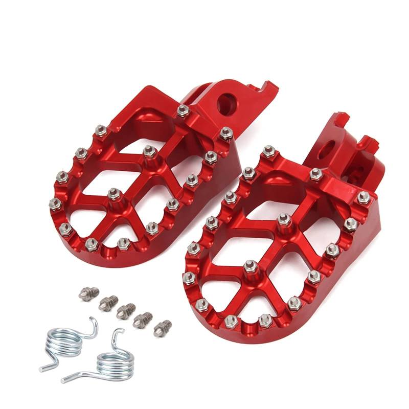 Motorrad Fußrasten Für CR125 CR250 CRF150R CRF250R CRF250X CRF450R CRF450X CRF250L CRF250M CNC Motorrad Fußstütze Fußrasten Fußrasten Pedale(rot) von MIAOLISI