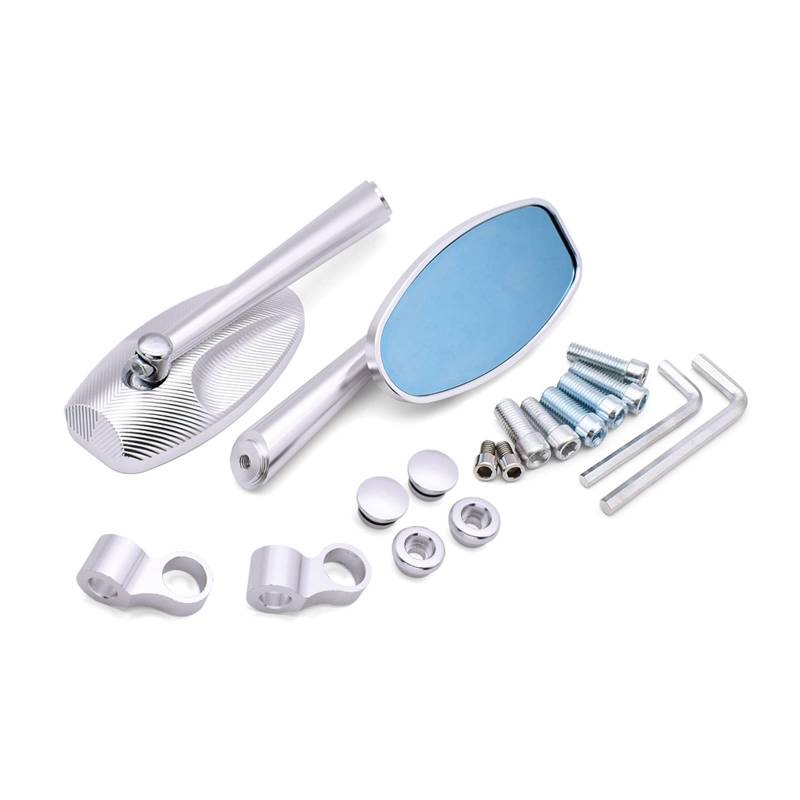 Motorrad Rückspiegel Universal 10mm Motorrad Rückspiegel CNC Moto Billet Seite Spiegel Für CR 80 85 F150 125 250 R SL230 Für CRF450R CRF250X(Silber) von MIAOLISI