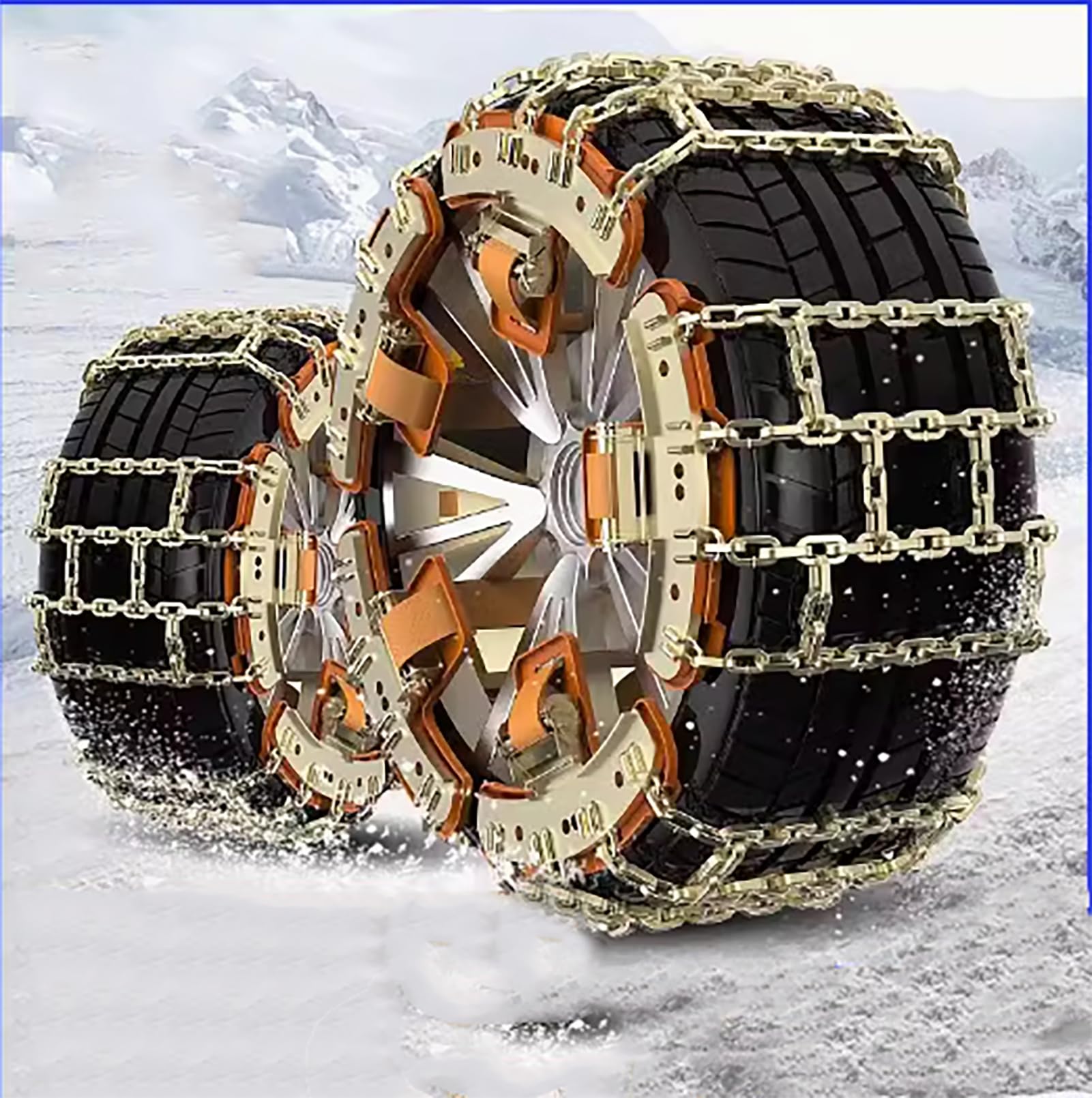 MIAOSHUANG Schneeketten, universelle Anti-Rutsch-Schneeketten für den Notfall, 10er-Pack Wintersicherheits-Schneeketten für die meisten Autos/SUV/LKW,Tire Width 165mm to195mm von MIAOSHUANG