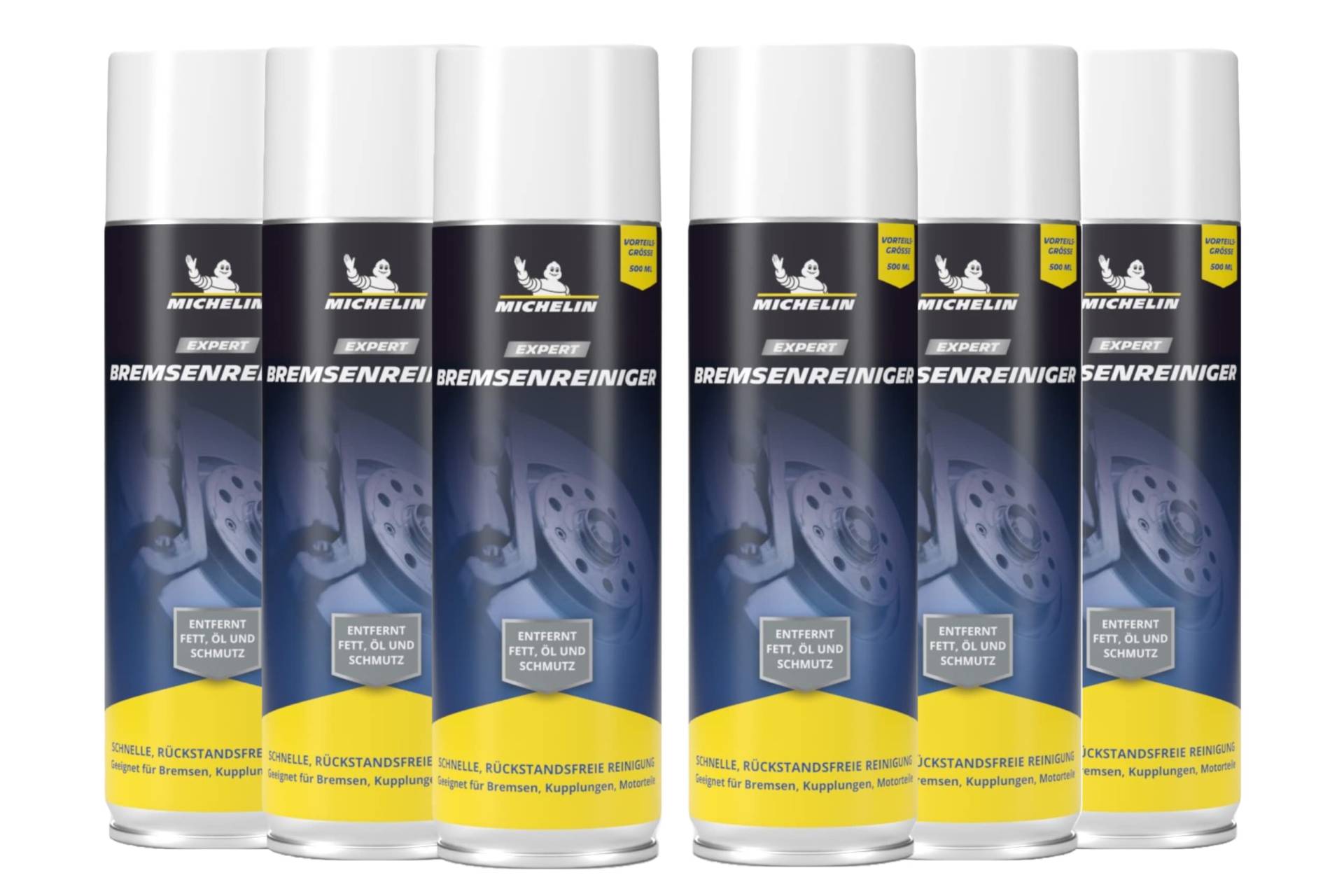 MICHELIN EXPERT Bremsenreiniger 6X 500ml |Reinigt und Entfettet Bremsen, Kupplungen und Motorteile an Auto, Motorrad und Fahrrad von MICHELIN