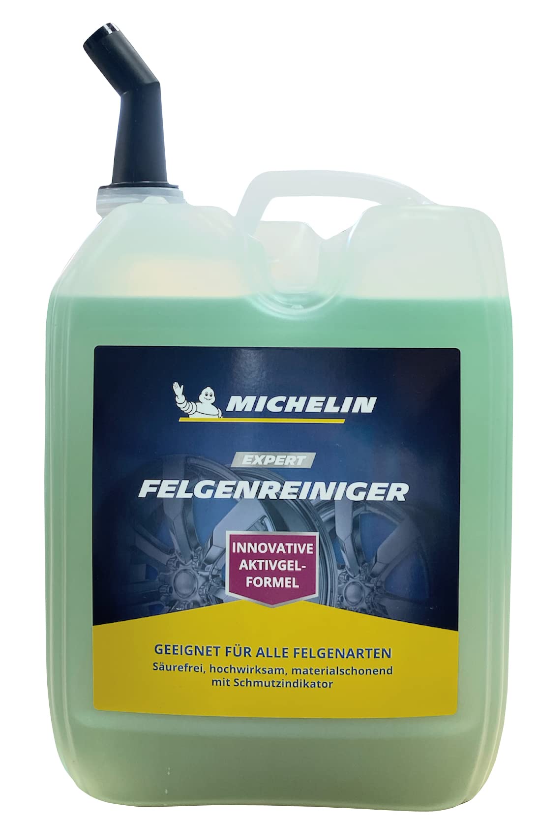 MICHELIN EXPERT Felgenreiniger 5L | Säurefreies Felgenreinigungsmittel mit Farbindikator & Aktiv-Gel | Für alle Felgenarten: Alu, Stahl & Chrom | Felgenpflege im 5000 ml Kanister | Made in Germany von MICHELIN