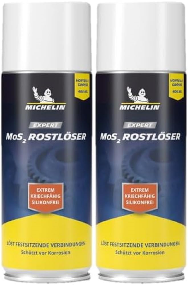 MICHELIN EXPERT Rostlöser MoS2 2x400ml | Extrem Kriechfähig und Silikonfrei | 2 Stück von MICHELIN