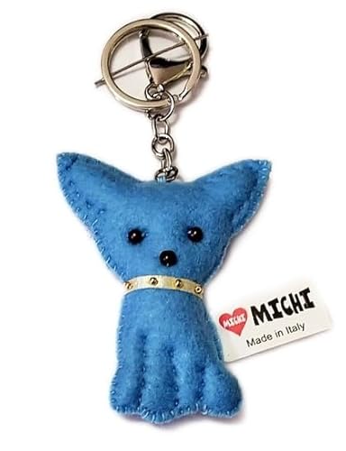 MICHI Chihuahua Schlüsselanhänger Hellblau Keyring Blue Chihuahua von MICHI