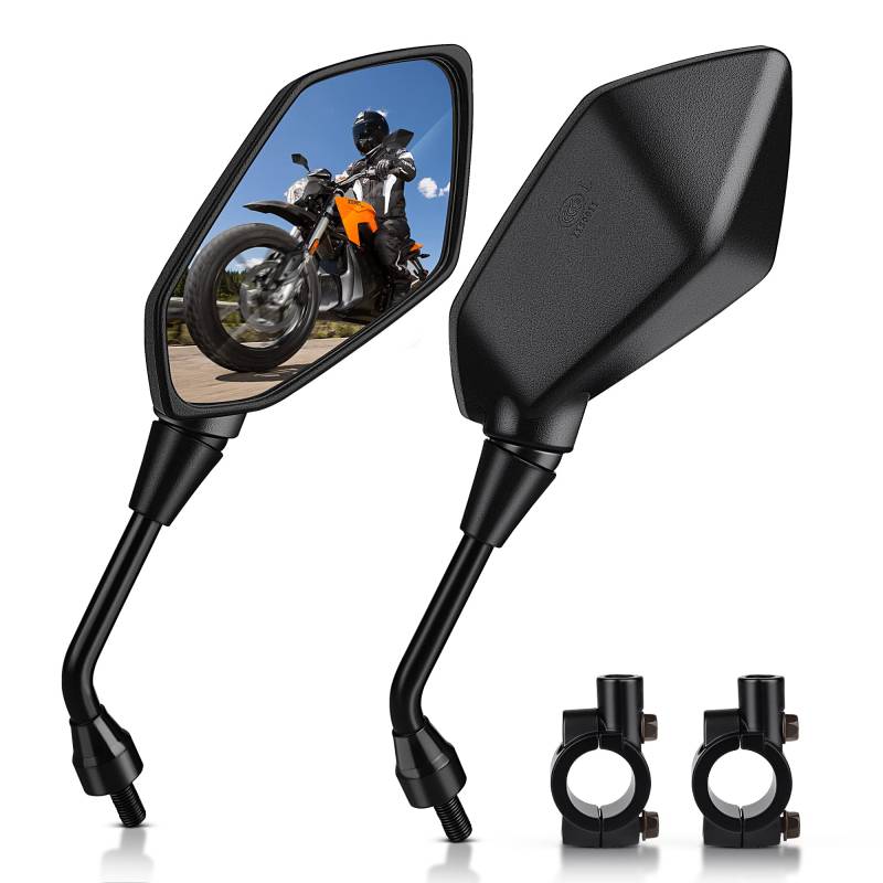 'mictuning 2 Stück Außenspiegel 'oeil de Faucon Moto Universal mit Bolzen 10 mm und EMBOUTS DE Lenker 7/8 Für Kawasaki Suzuki Honda Victory Chopper von MICTUNING