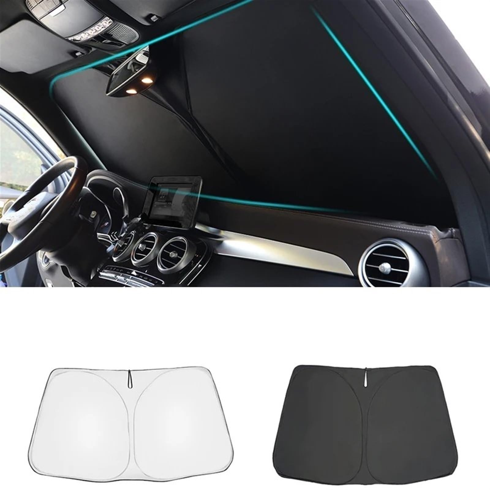 Auto-Sonnenschutz Für Für Outlander 2013-2021/Magnetische Auto Fenster Sonnenschutz Frontscheibe Hinten Seite Fenster Sonnenschutz Auto Sonnenschutz Vorhang(Front Windshield2) von MIENAOC