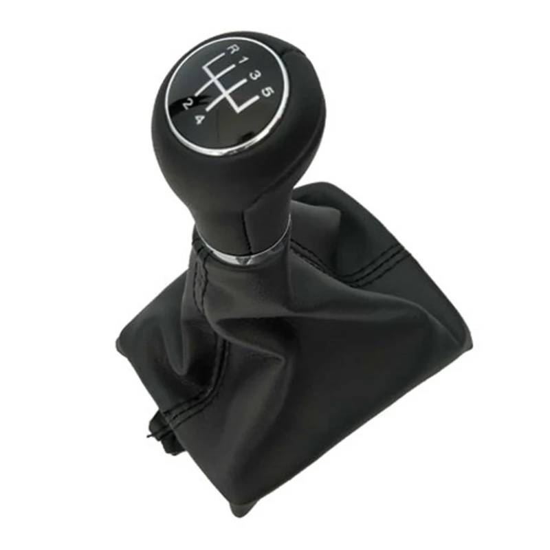 Schaltknaufabdeckung Für A6 A4 S4 B8 8K A5 8T 8F Q5 8R C6 / 5 6-Gang-Auto-Schaltknauf mit Leder-Schalthebelmanschette Auto Schaltknauf(5 Speed) von MIENAOC