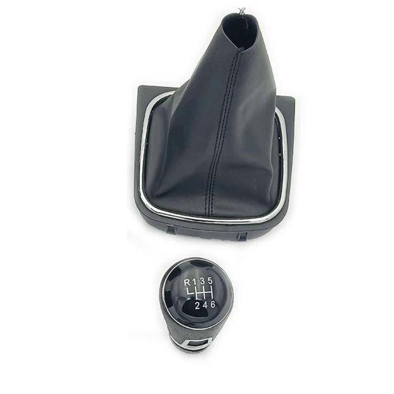 Schaltknaufabdeckung Für VW Für Jetta 5 6 Für Golf 6 VI MK5 MK6 2005-2014/Manueller 5/6 Gang Schaltknauf Mit Kofferraumabdeckung Auto Schaltknauf(6 Black line A Pair) von MIENAOC