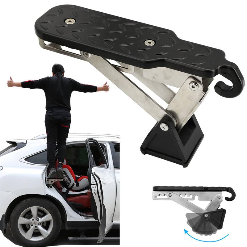 Auto Türstufe, Autotür Pedal car Doorstep car roof Rack Step Vermeiden Sie Kratzer und Beschädigungen Fahrzeug Universal Doorstep Passt die Fahrzeug mit Den U Türfallen SUV, Jeep, RV (schwarz) von MIGIFTDY