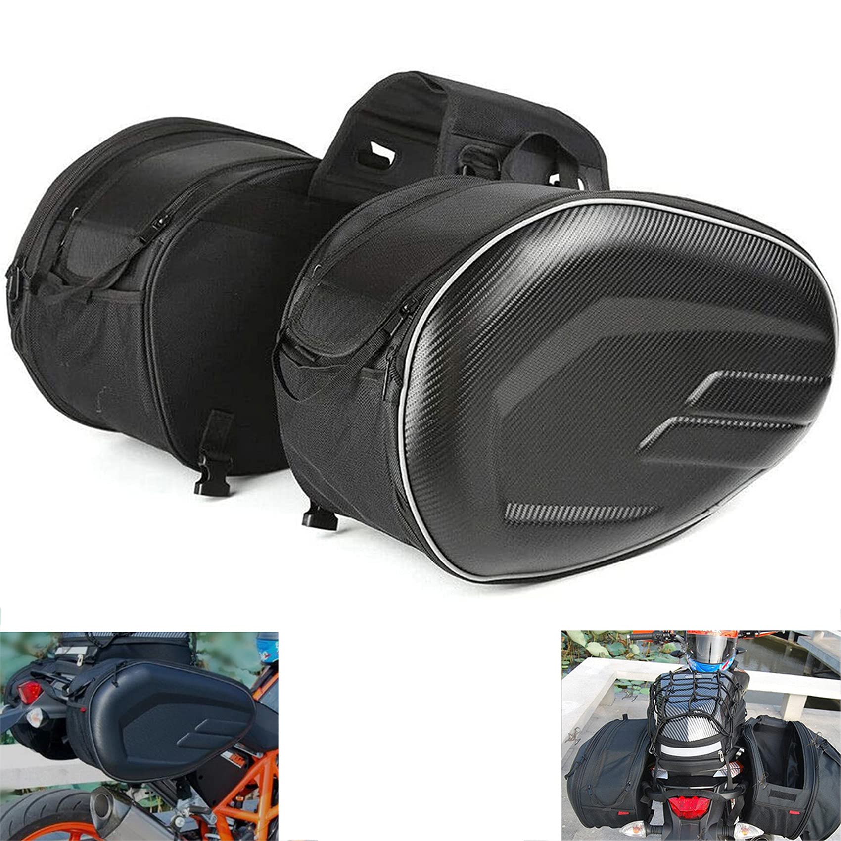 Gepäcktasche für Motorrad/Motorrad, Seitentaschen, wasserdicht, 36 l, 58 l, erweiterbar für Motorrad von MIHUNTER