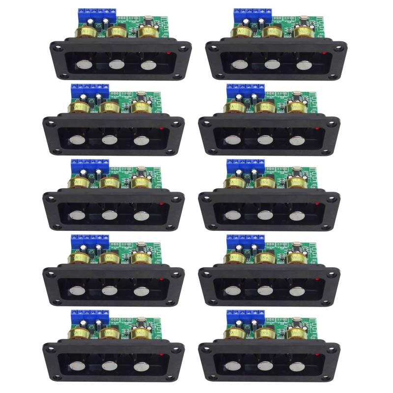 MILLTOR 10 x Bluetooth-Verstärker, Power-Audio-Platine, 20 W x 2, Stereo-Verstärker, Soundverstärker, AUX-U-Disker-Decoder, Höhen-, Bass-Anpassung von MILLTOR