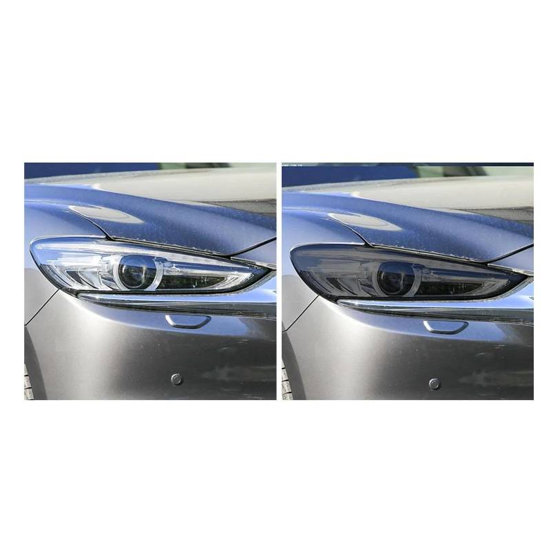 2 Stück Auto Scheinwerfer Schutzfolie Frontlicht Tönung Rauchschwarz TPU Aufkleber, für Mazda 3 6 CX-3 CX-5 CX-9, Auto Scheinwerfer Film Zubehör von MILLYHOUSE