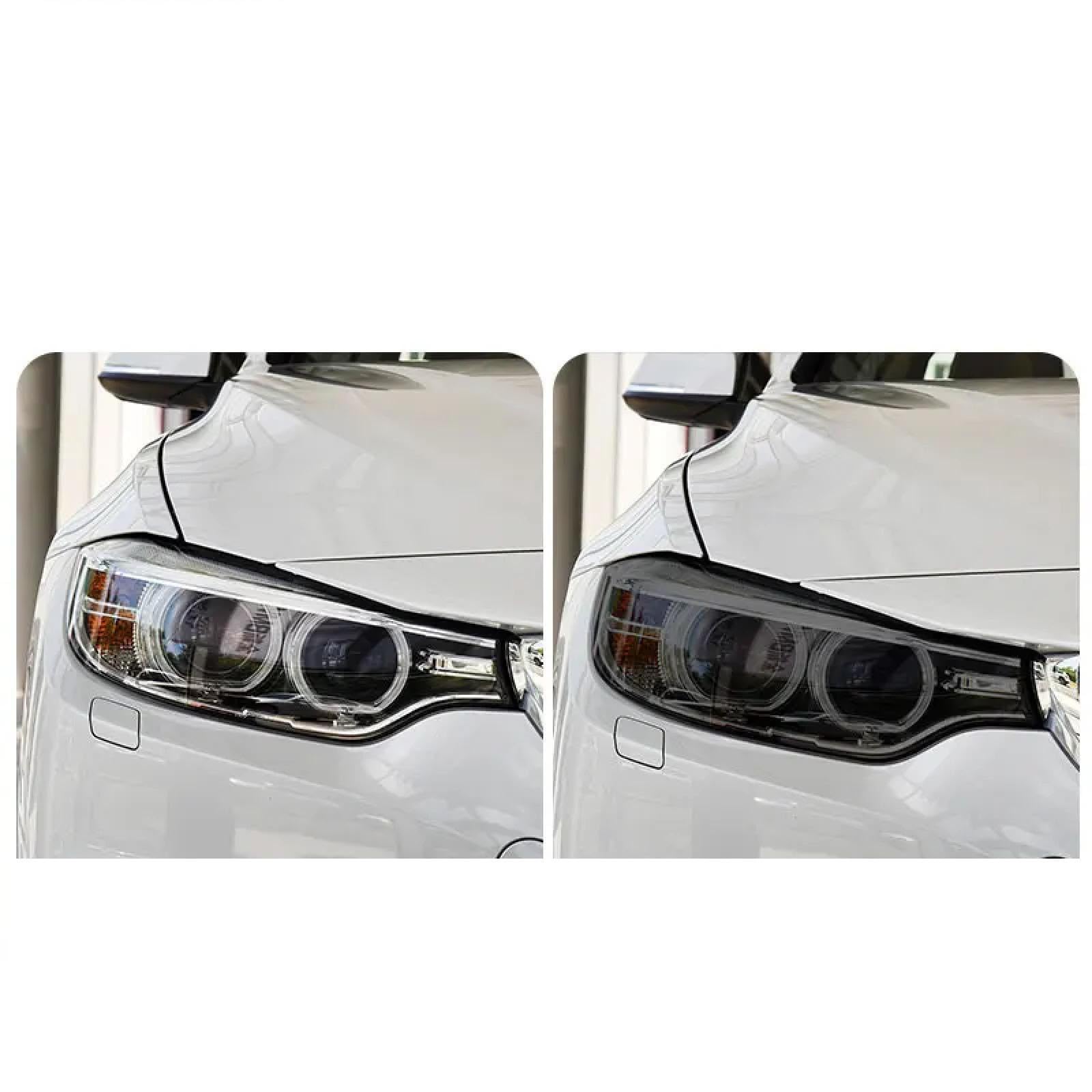 2 Stück Auto Scheinwerfer Schutzfolie Frontlicht Transparent Rauchschwarz TPU Aufkleber Für BMW F32 F33 F36 4 Serie M Performance, Automobil Scheinwerfer Film Zubehör von MILLYHOUSE