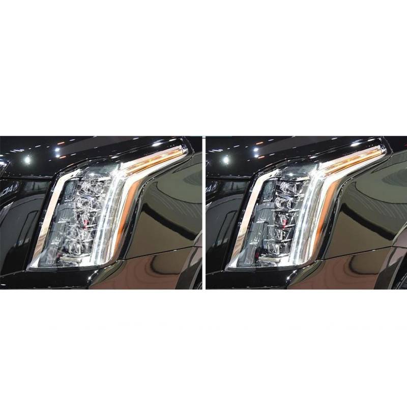 2 Stück Auto Scheinwerfer Schutzfolie Scheinwerfer Restaurierung Transparent Schwarz TPU Aufkleber, Für Cadillac Escalade 2016-, Auto Scheinwerfer Film Zubehör von MILLYHOUSE