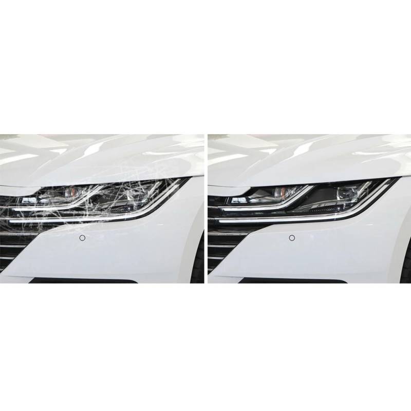 2 Stück Auto Scheinwerfer Schutzfolie Scheinwerfer Transparent Schwarz TPU Aufkleber, für VW CC Arteon 2018-heute, Auto Scheinwerfer Film Zubehör von MILLYHOUSE