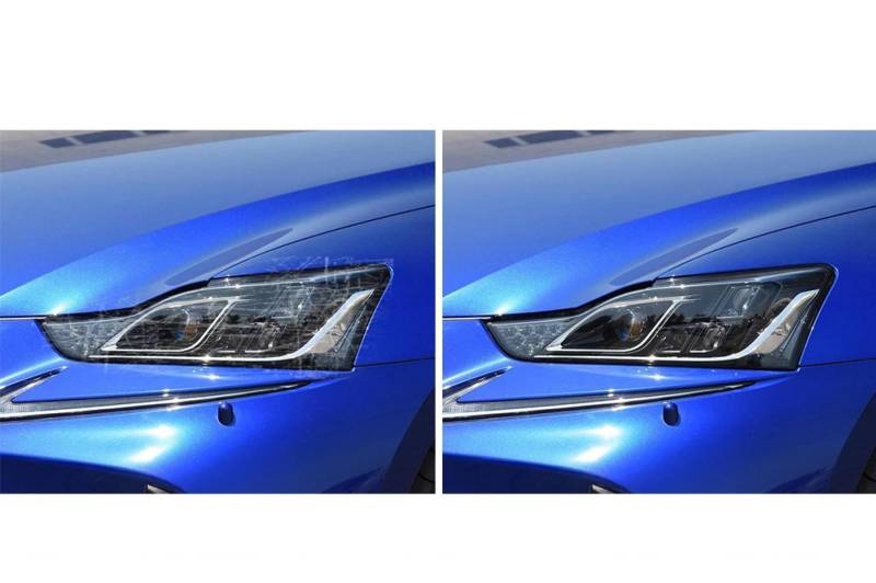 2 Stück Auto Scheinwerfer Schutzfolie Transparent Schwarz TPU Aufkleber, Für Lexus is 2016-2020 is 200t 300h 250 F Sport, Auto Scheinwerfer Film Zubehör von MILLYHOUSE