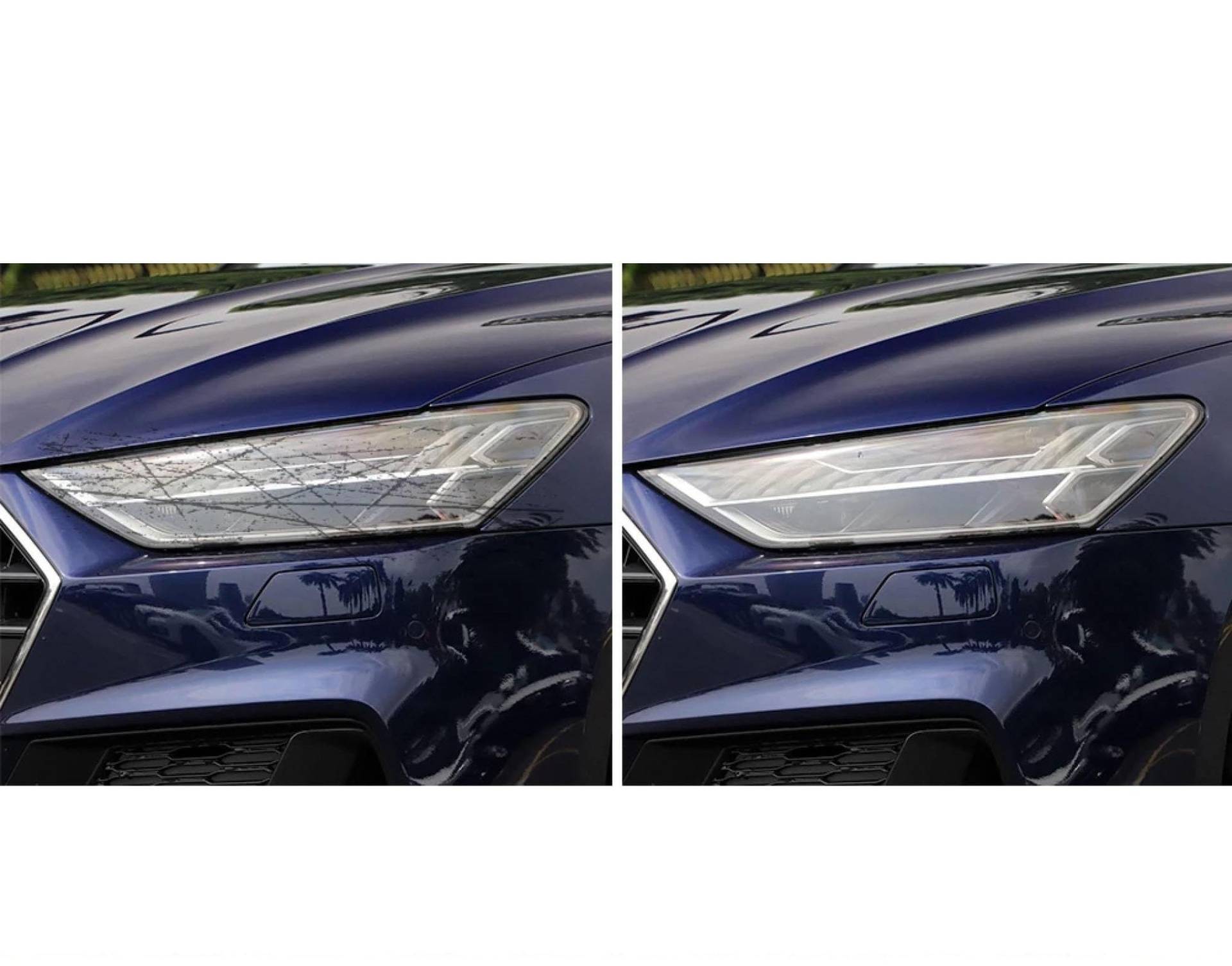 2 Stück Auto Scheinwerfer Schutzfolie Vinyl Transparent Schwarz TPU Aufkleber, für Audi A7 S7 RS7 4K 4G 2015-heute, Automobilscheinwerfer Film Zubehör von MILLYHOUSE