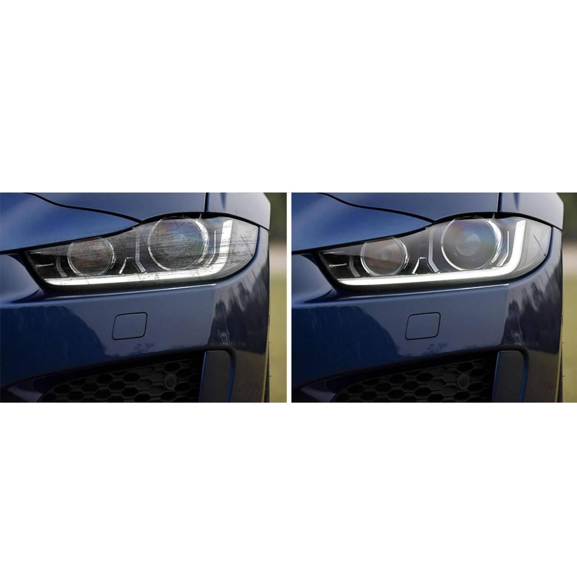 2 Stück Auto Scheinwerfer Schutzfolie Vinyl Transparent Schwarz TPU Aufkleber, für Jaguar XE X760 2016 2017 2018 20192020, Auto Scheinwerfer Film Zubehör von MILLYHOUSE