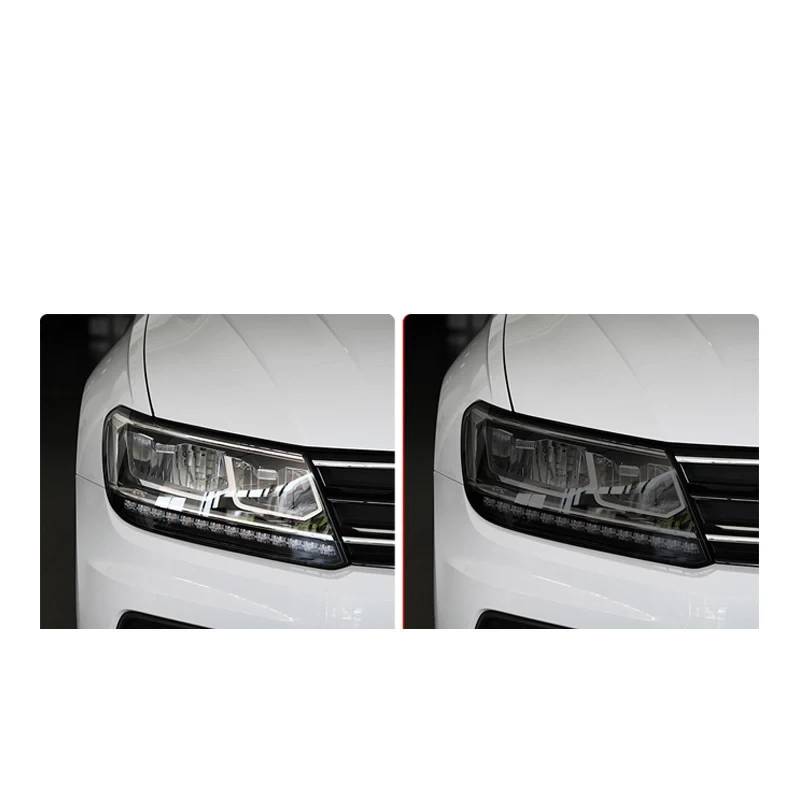 Auto Scheinwerfer Schutzfolie Tönung Rücklicht Rauchschwarz Transparent TPU Aufkleber, für VW Tiguan 2017-2019, Auto Scheinwerfer Film Zubehör von MILLYHOUSE