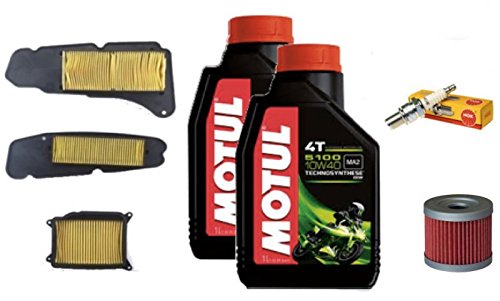 MIM Distribution Wartungsset Yamaha Majesty 400 2004 2005 2006 Öl Motul Filter Kerze YP für Yamaha-Majesty 400 von 2004 bis 2006 von MIM Distribution