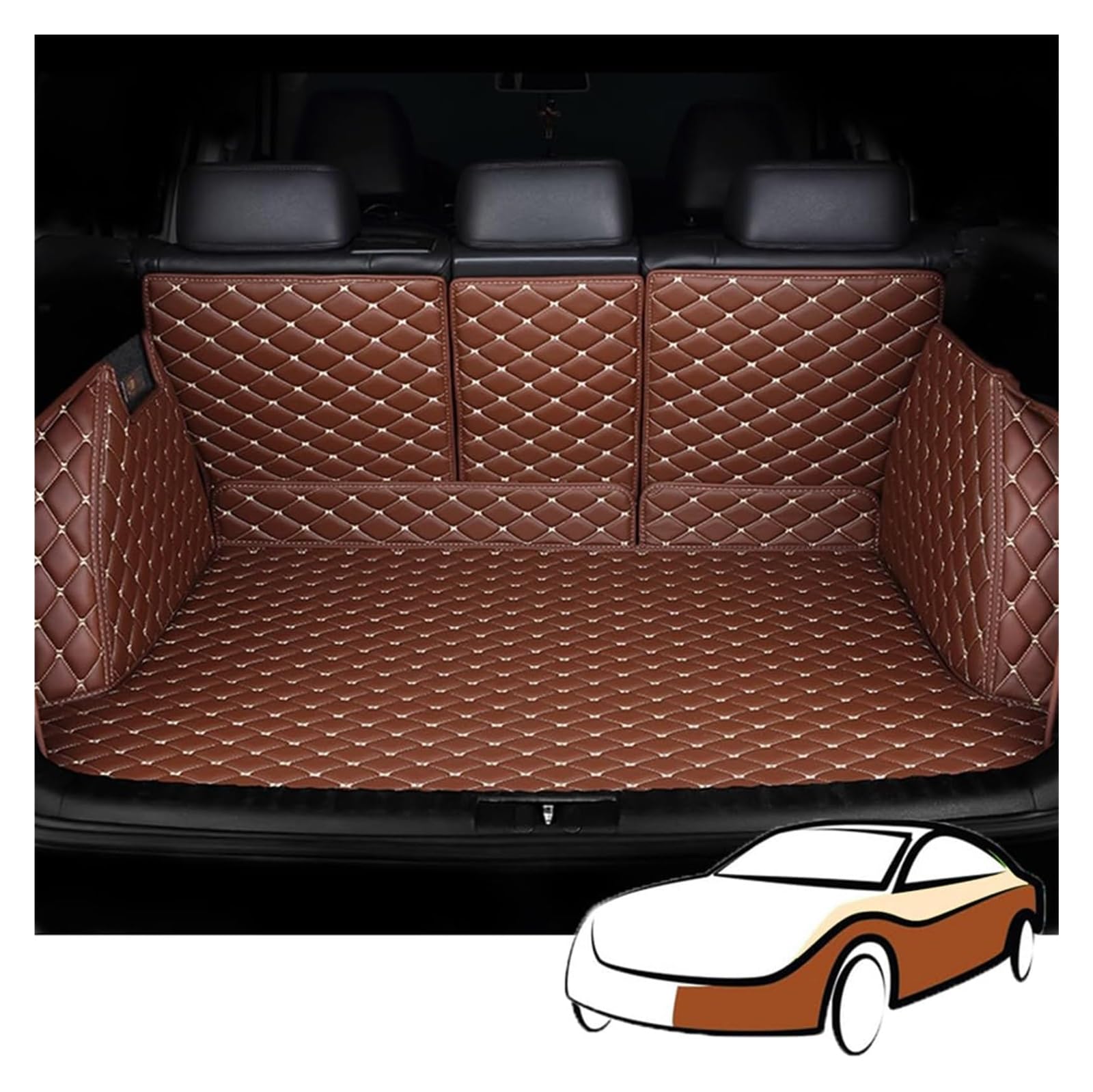 Für Hyundai Für Azera 2011-2017,leicht Zu Reinigende Schutzmatte,rutschfeste Kofferraumabdeckung,Vollumschlossene Automatten Ohne Kofferraumschutz,G Auto Gummimatten(F) von MINAIE