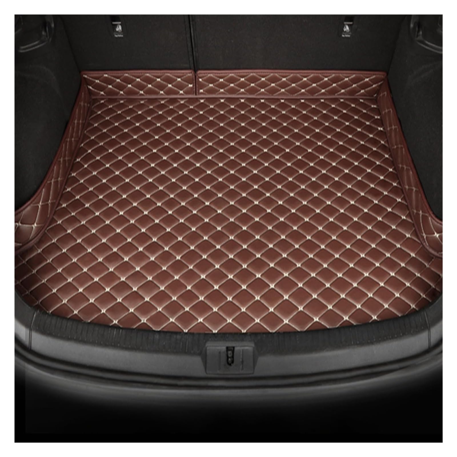 Für Hyundai Für Genesis 2015, Leicht Zu Reinigende Kofferraumschutzmatte, rutschfeste Autofußmatten Ohne Kofferraumschutz, D-Flachkante Auto Gummimatten(A,HighSide) von MINAIE