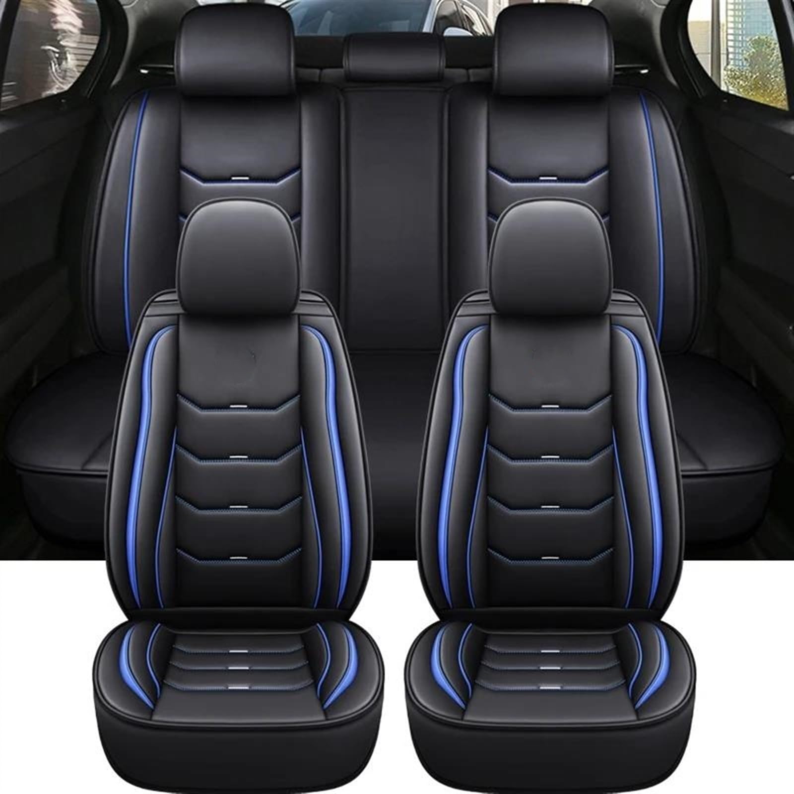 Kompatibel Mit E60 Für F30 E46 E36 E39 E30 5 Sitzplätze Universal-Autositzbezug Innenbezüge Für Vordersitze Rückbank-Sitzbezug-Schutz Schonbezug Autositz(2,B) von MINBAV
