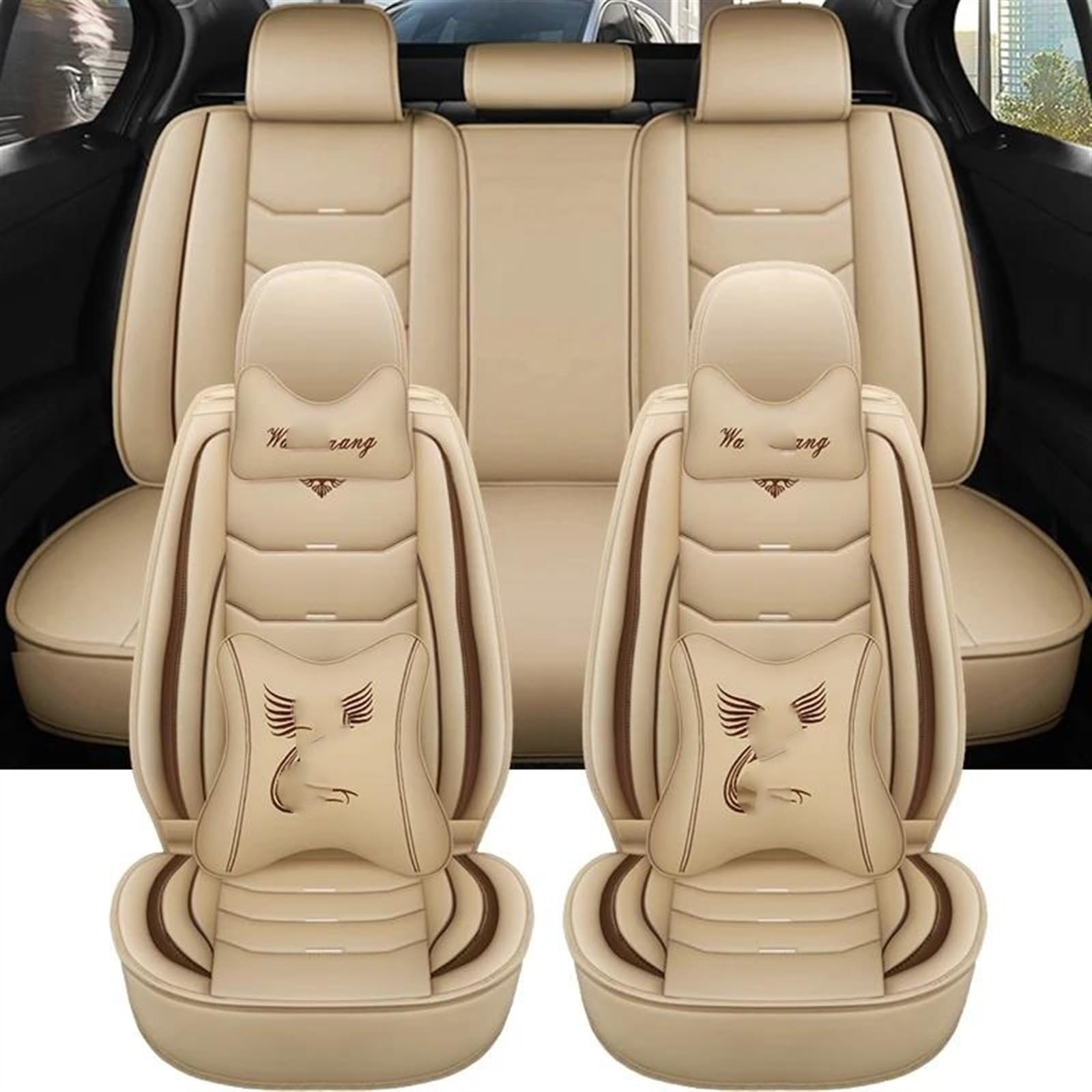 Kompatibel Mit E60 Für F30 E46 E36 E39 E30 5 Sitzplätze Universal-Autositzbezug Innenbezüge Für Vordersitze Rückbank-Sitzbezug-Schutz Schonbezug Autositz(5,color1) von MINBAV