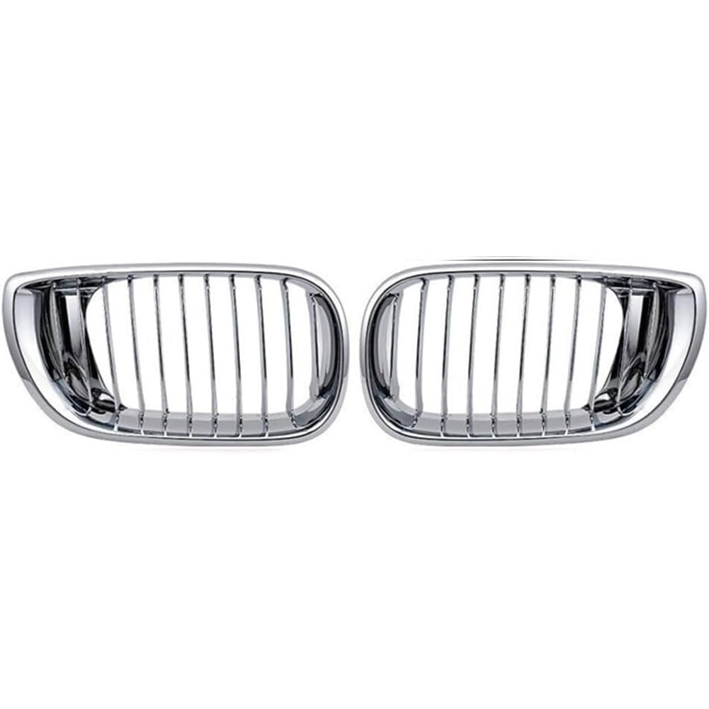 Auto Kühlergrill für BMW 3 Series E46 4-door 2002-2005, Frontgrill Vordere Stoßstange Grille Wetterfest Kühlergitter Mesh Grill Außen Tuning Zubehör,A-C/Silver von MINGRUILIHAI