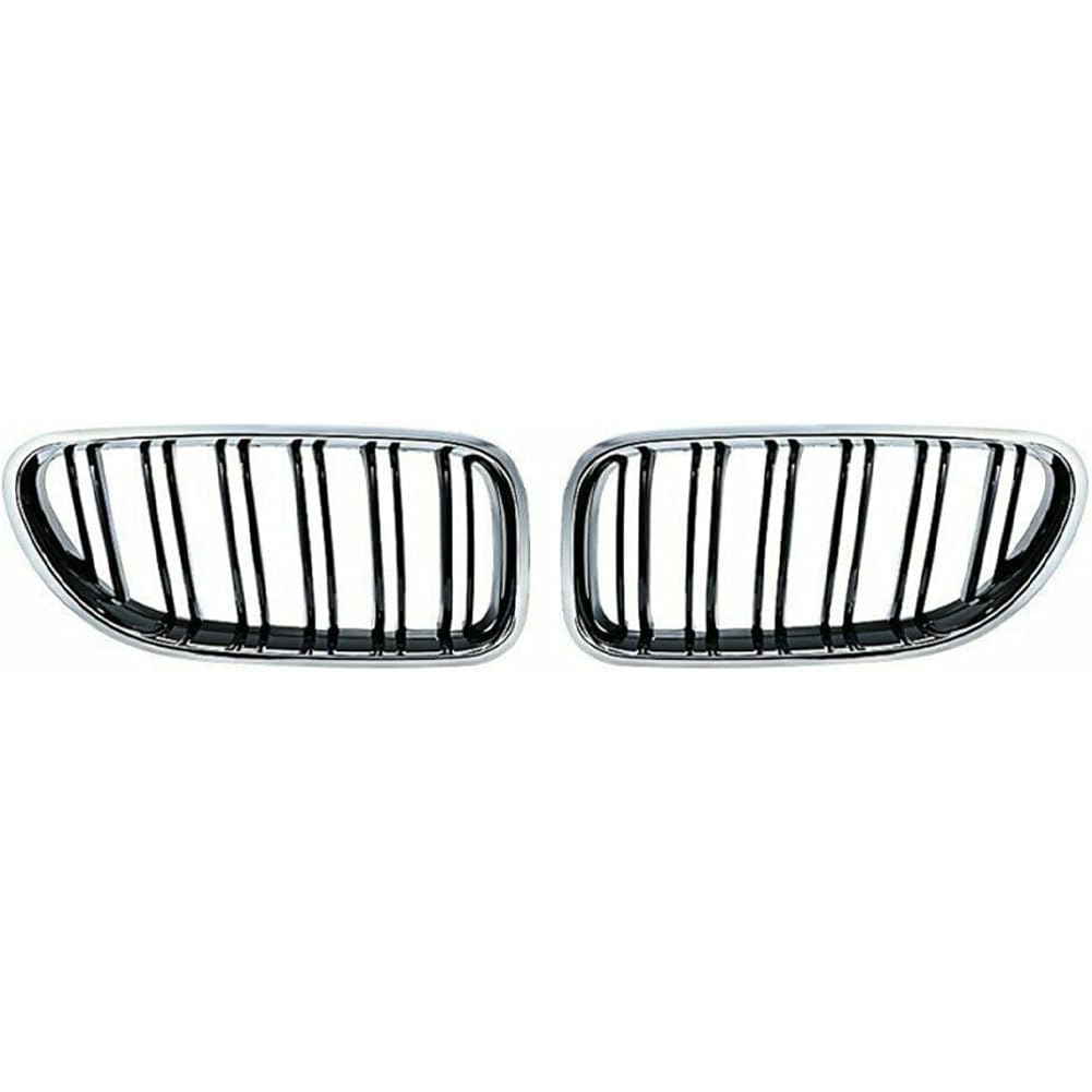 Auto Kühlergrill für BMW 6 Series F06 F12 F13 2012-2016, Frontgrill Vordere Stoßstange Grille Wetterfest Kühlergitter Mesh Grill Außen Tuning Zubehör,D/Black+Silver von MINGRUILIHAI