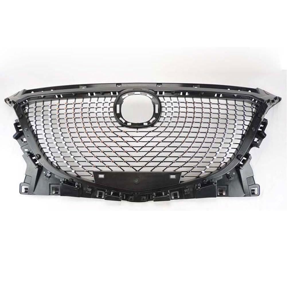 Auto Kühlergrill für Mazda 3 2014-2016, Frontgrill Vordere Stoßstange Grille Wetterfest Kühlergitter Mesh Grill Außen Tuning Zubehör von MINGRUILIHAI